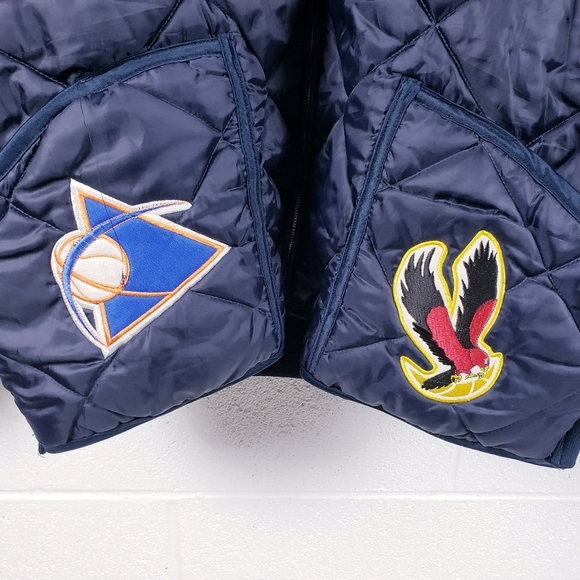 VIntage 90's PJ Mark Classic Athletic NBA Logo Quilted Puffer Jacket Size 2XL - Picture 6 of 16